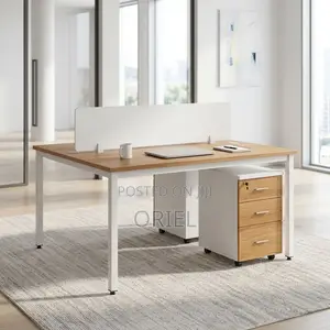 Office Workstation : 2-Seater Metal Frame Office Workstation