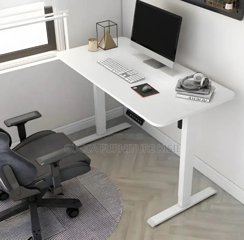 1200mm Standard Standing White Electric Desk