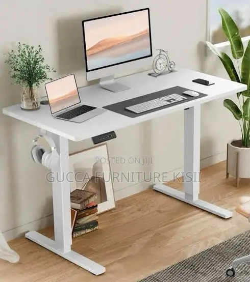 1200mm Standard Standing White Electric Desk