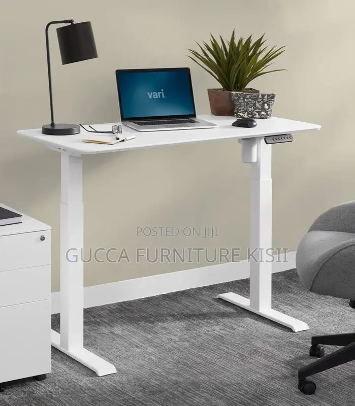 1200mm Standard Standing White Electric Desk