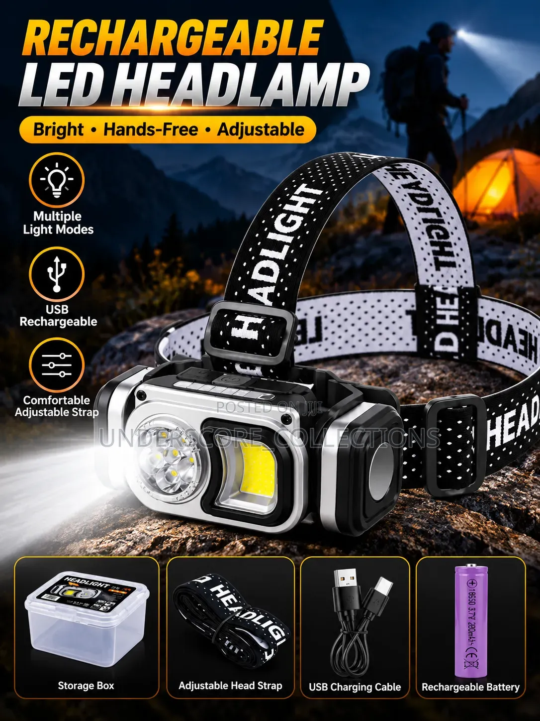 2 in 1 Motion Sensor Rechargeable Headlamp