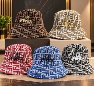 Luxury Fendi FF-logo Jacquard Bucket Hat