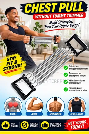 Chest Pull Expander 5 Springs - Upper Body Chest Trainer -Without Trim