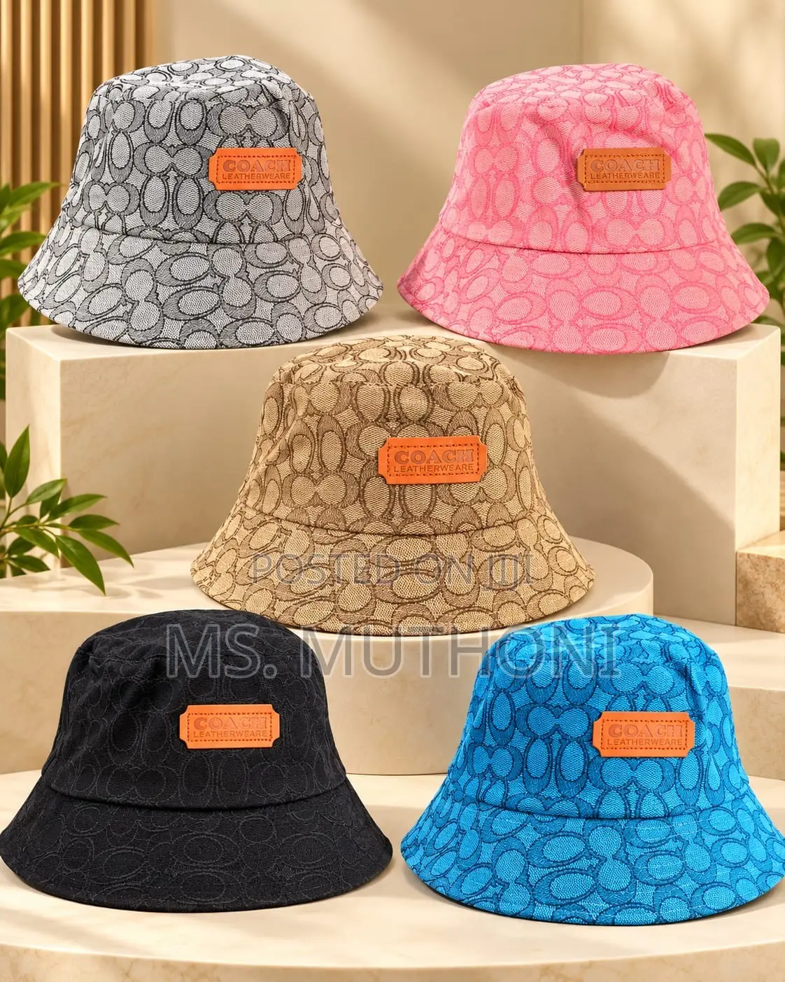 Coach Signature Heart Print Bucket Hat
