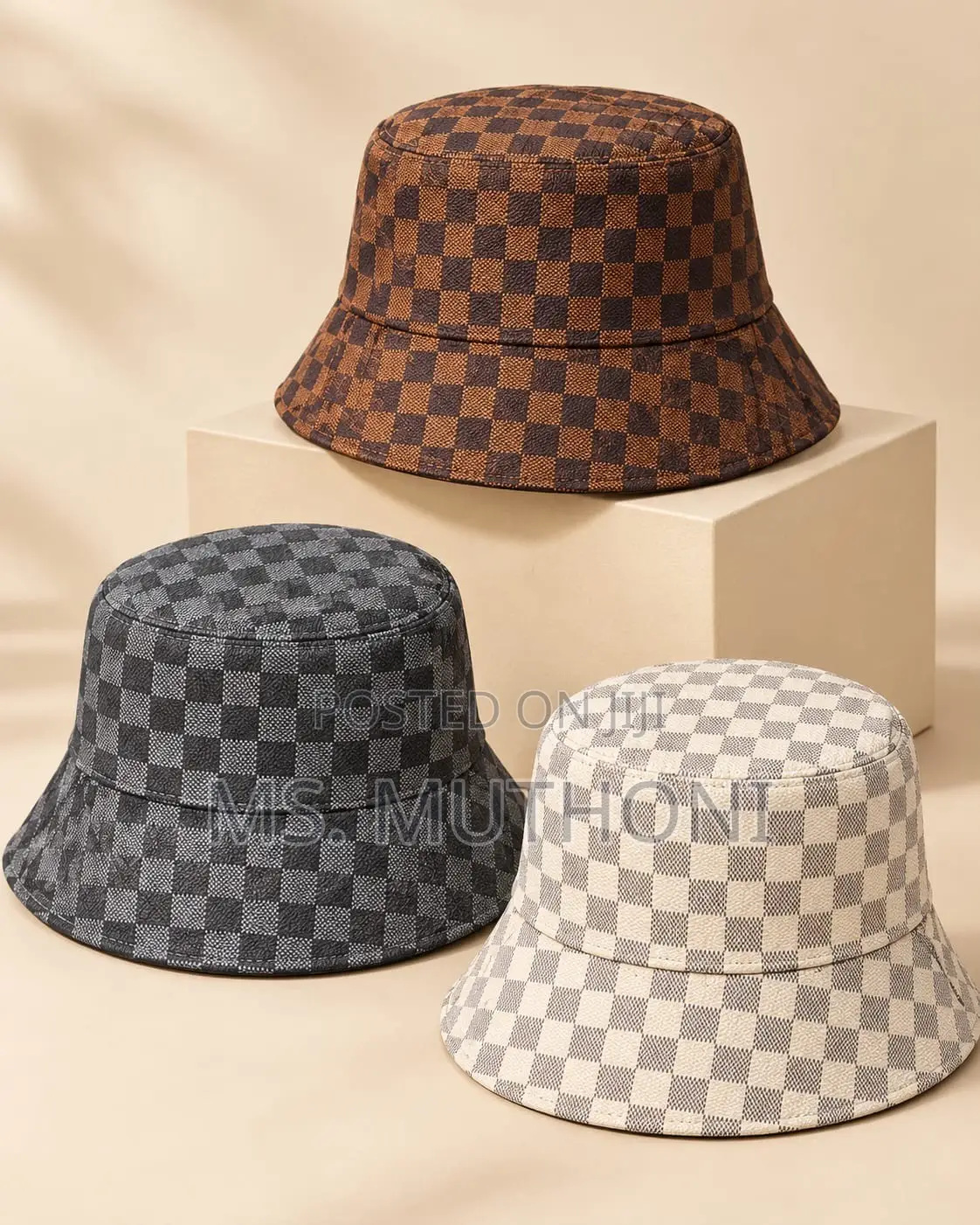 Louis Vuitton Monogram and Damier Pattern Bucket Hats.
