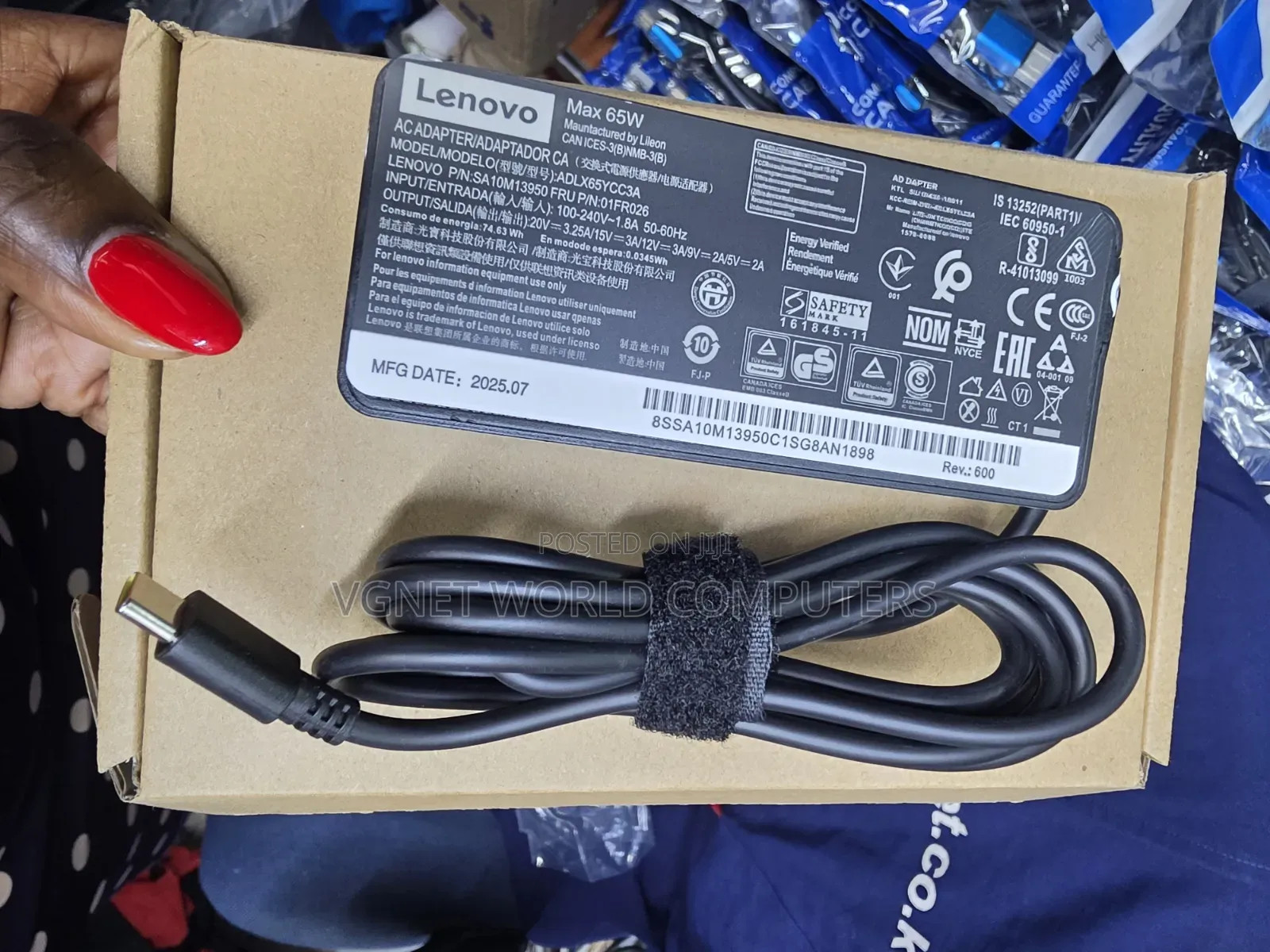 Original Lenovo Type C Laptop Charger 65watts 20v by 3.25a