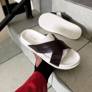 White Sole Clarks Open Shoes