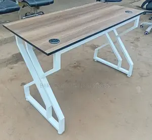 Modern 1.2-Meter Z-Shaped or Geometric Metallic Office and Study Desk.