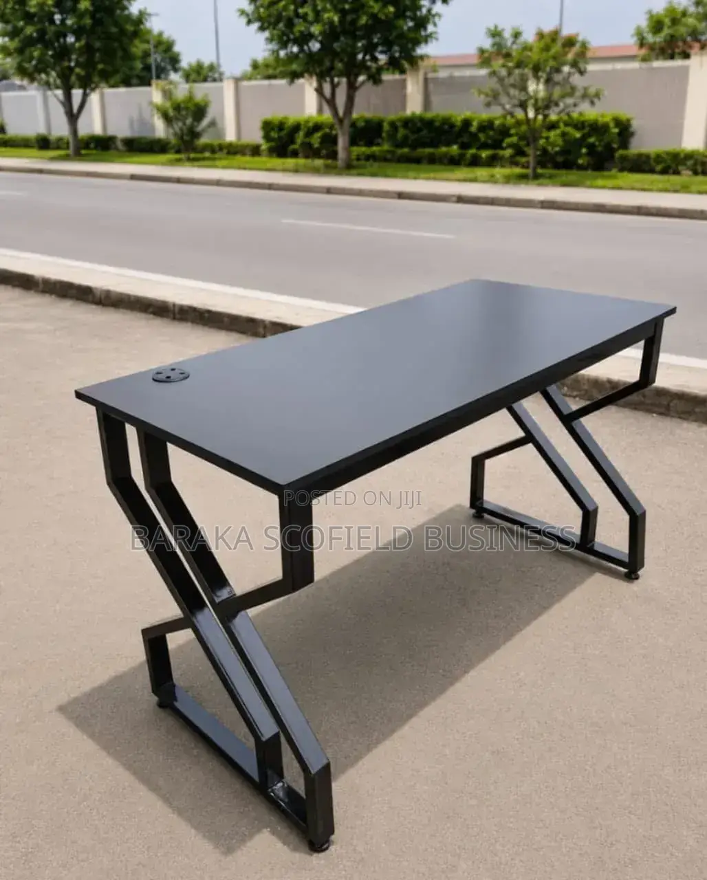 Modern 1.2-Meter Z-Shaped or Geometric Metallic Office and Study Desk.