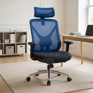 Office Chair : Blue Mesh Back Office Ergonomic Seat
