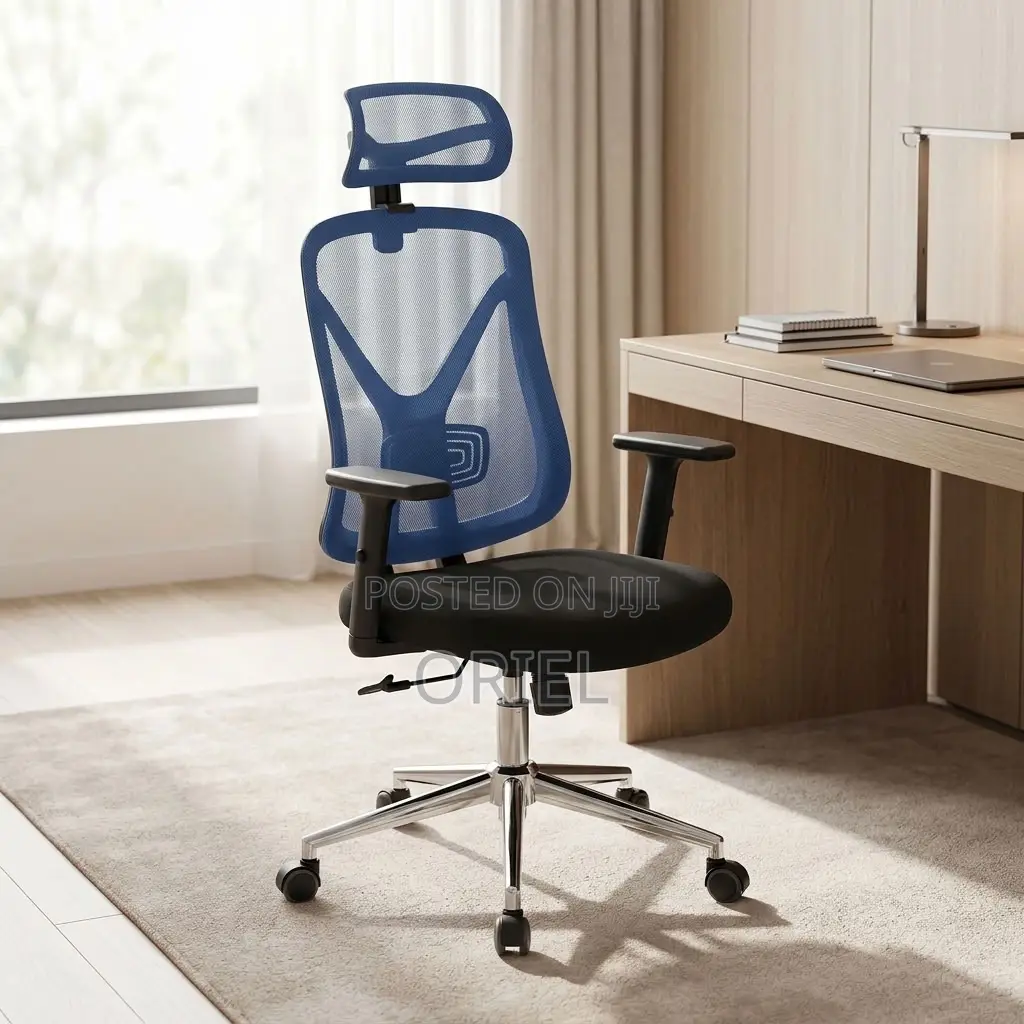 Office Chair : Blue Mesh Back Office Ergonomic Seat
