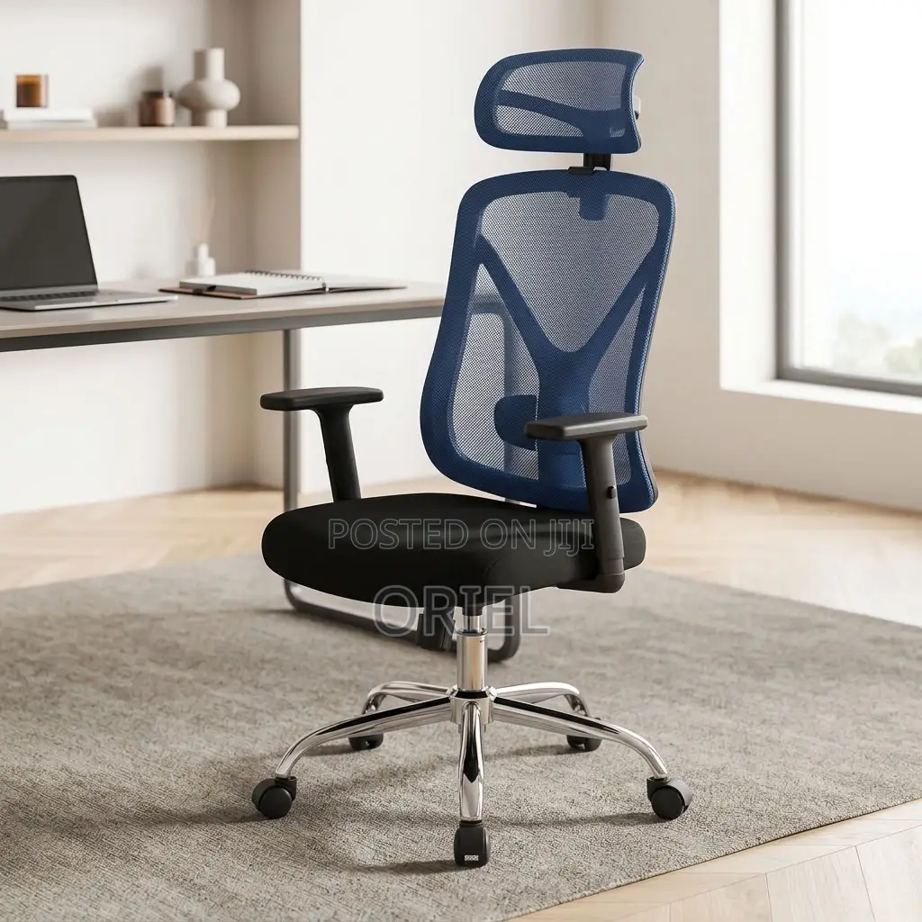 Office Chair : Blue Mesh Back Office Ergonomic Seat