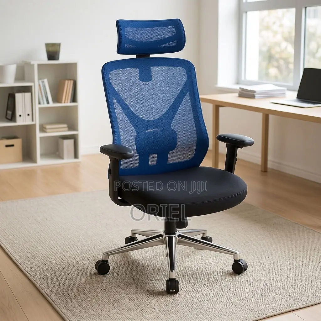 Office Chair : Blue Mesh Back Office Ergonomic Seat