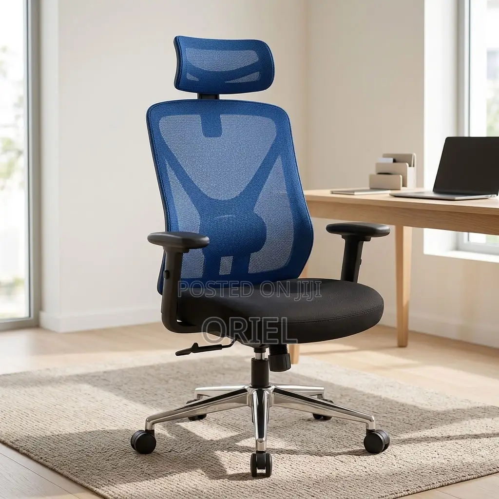 Office Chair : Blue Mesh Back Office Ergonomic Seat