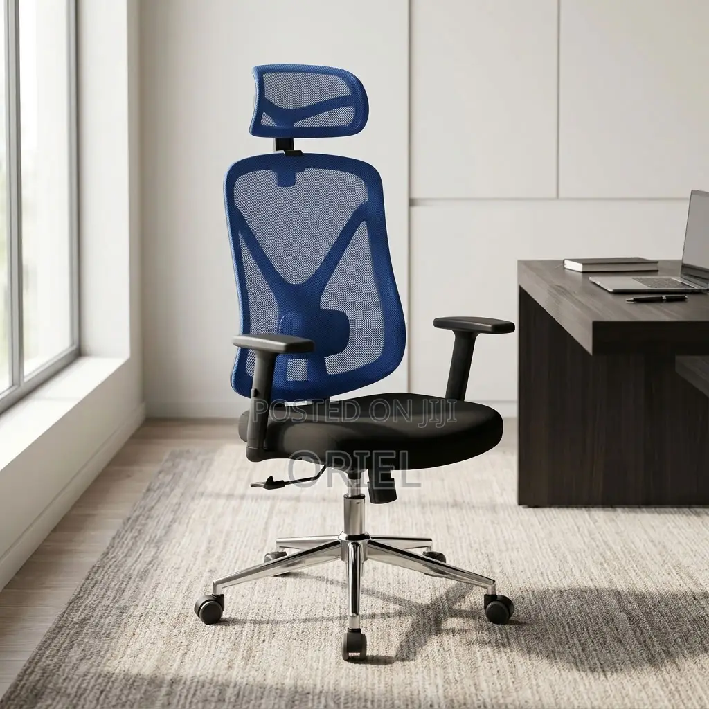 Office Chair : Blue Mesh Back Office Ergonomic Seat