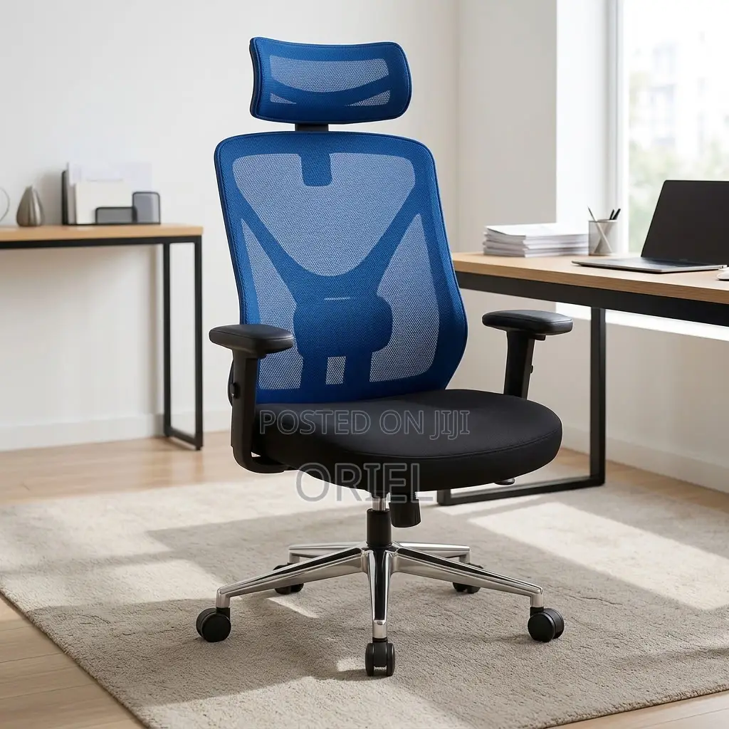 Office Chair : Blue Mesh Back Office Ergonomic Seat