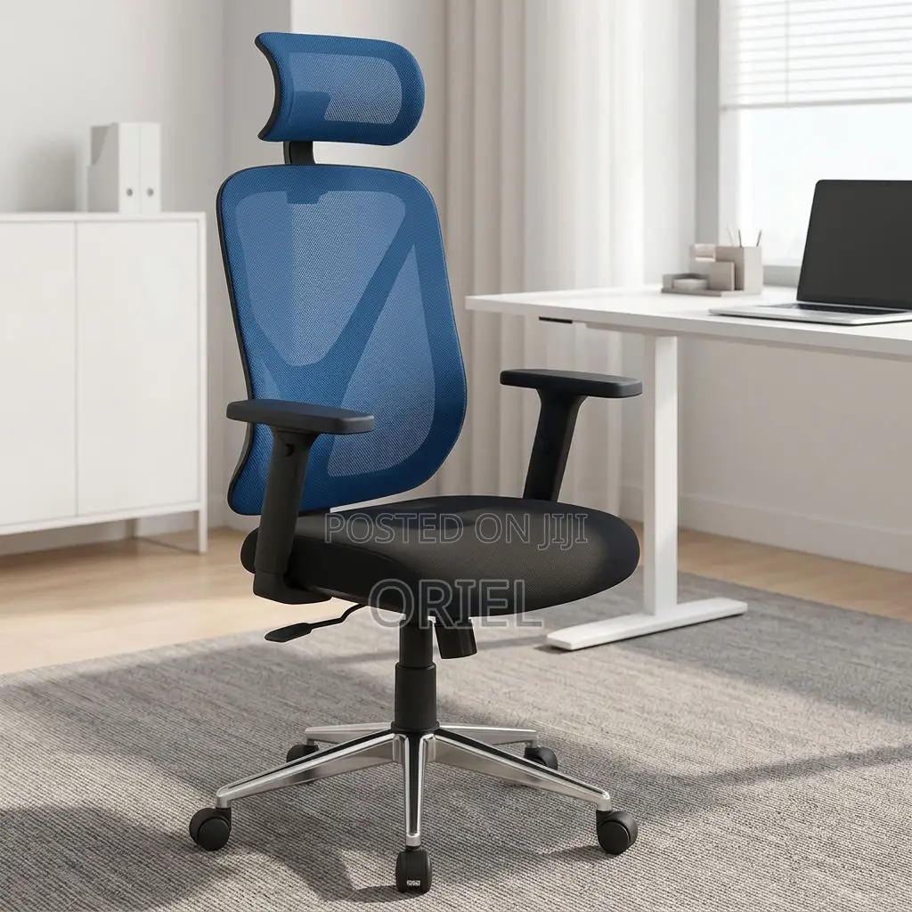 Office Chair : Blue Mesh Back Office Ergonomic Seat