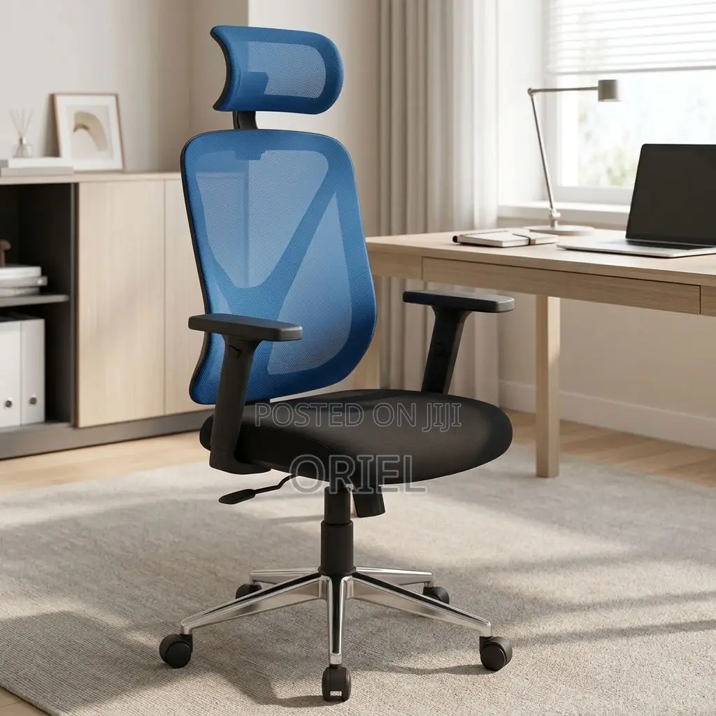 Office Chair : Blue Mesh Back Office Ergonomic Seat