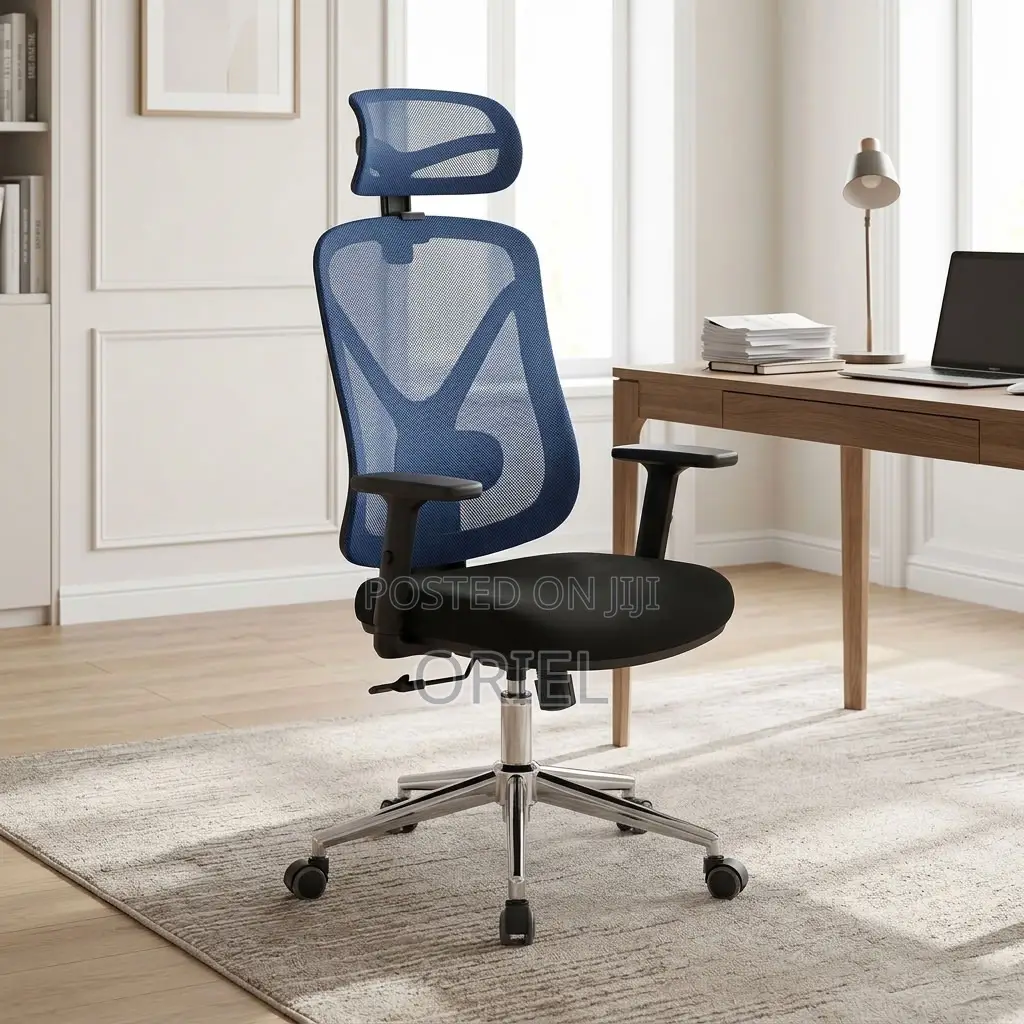 Office Chair : Blue Mesh Back Office Ergonomic Seat