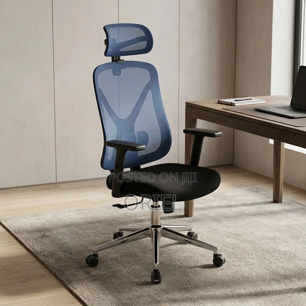 Office Chair : Blue Mesh Back Office Ergonomic Seat