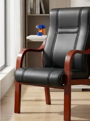 Upholstery Black Faux Leather Chair