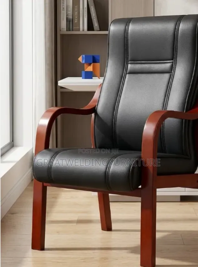 Upholstery Black Faux Leather Chair