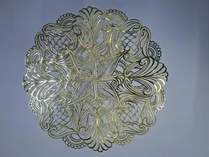 6pcs Flower-Shaped PVC Non-Woven Table Mats - EL