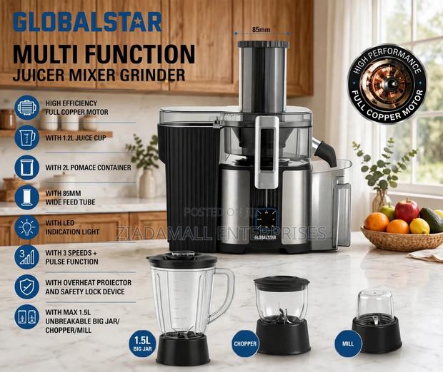 Globalstar 4in1 Food Processor - Juicer Blender Chopper Grinde-Cf600