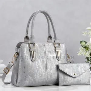 Premium 2-in-1 Metallic Shimmer Handbag Set
