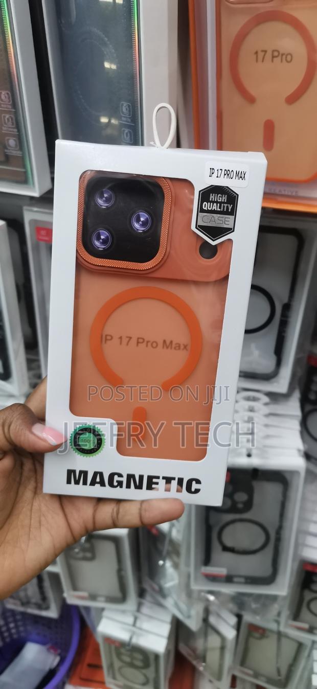 Orange MagSafe-compatible Shockproof Phone Case for iPhone 17 Pro Max