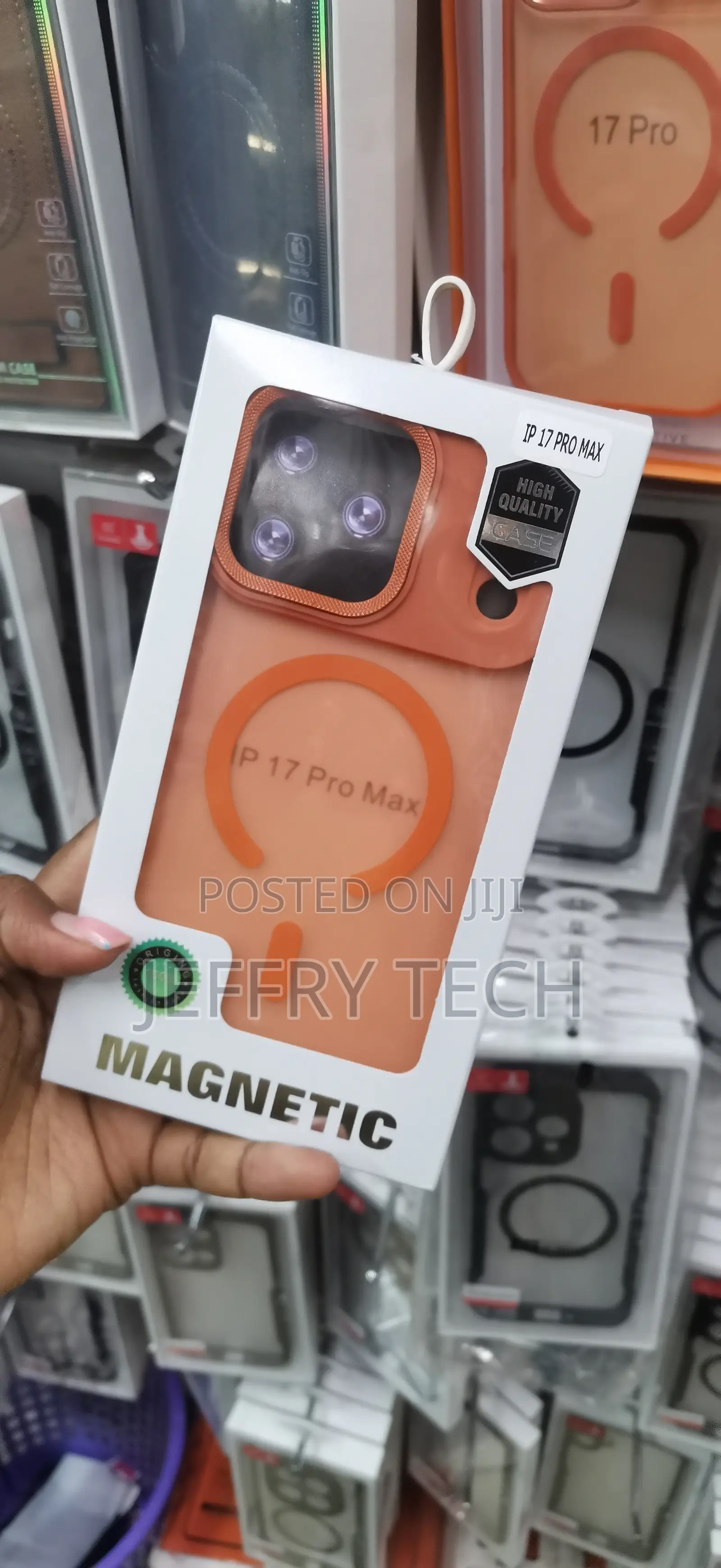 Orange MagSafe-compatible Shockproof Phone Case for iPhone 17 Pro Max