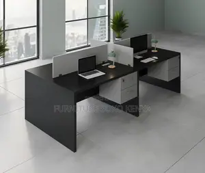 Office Workstation : Custom Modern 4-Way Workstation