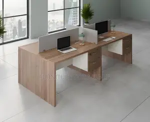 Office Workstation : Custom Modern 4-Way Workstation