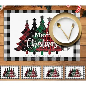 Plaid Christmas Rectangular Placemats Set of 2pcs