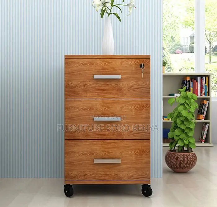 Office Cabinet : Compact 3-Drawer Rolling Storage Unit