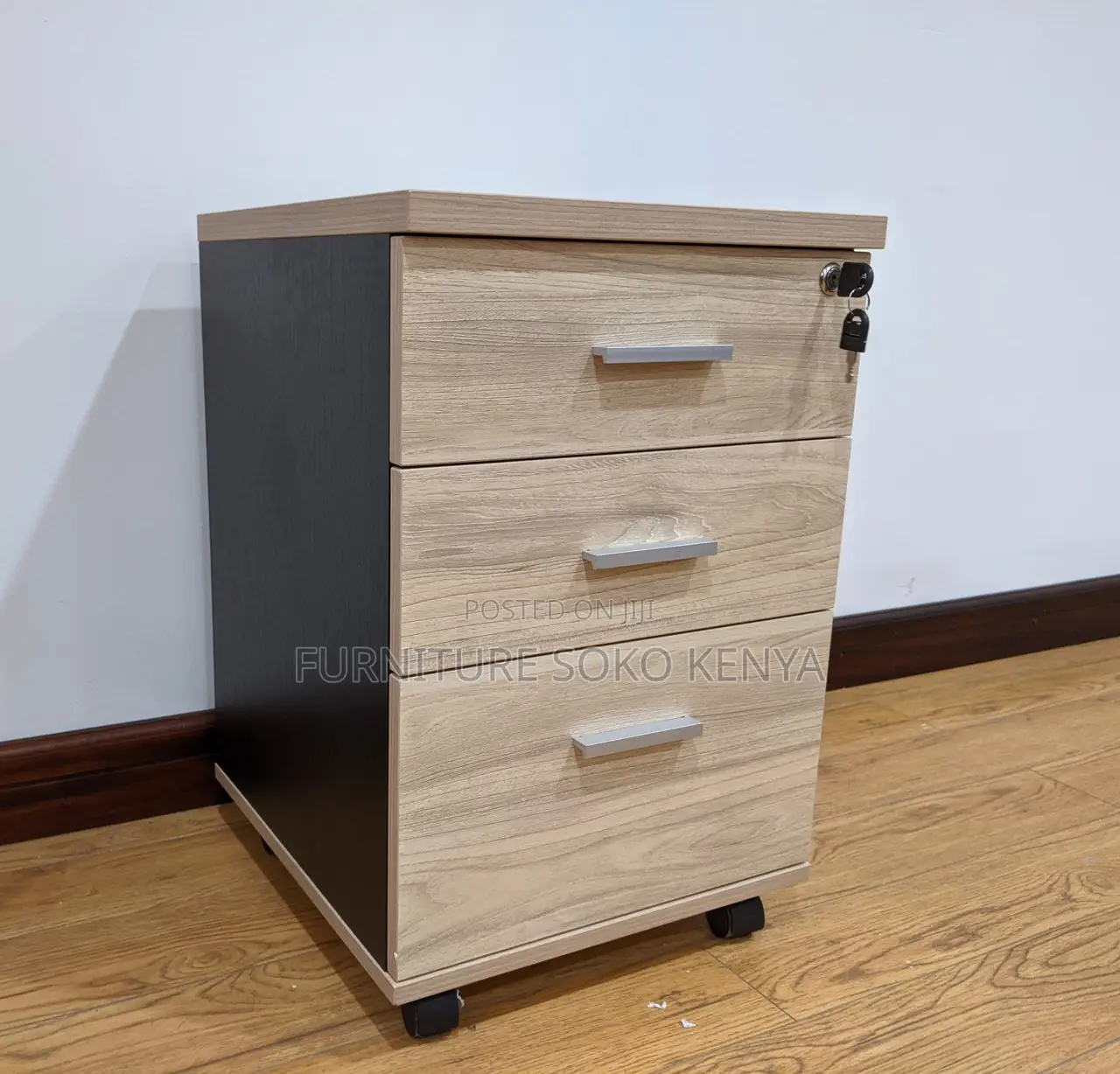 Office Cabinet : Compact 3-Drawer Rolling Storage Unit