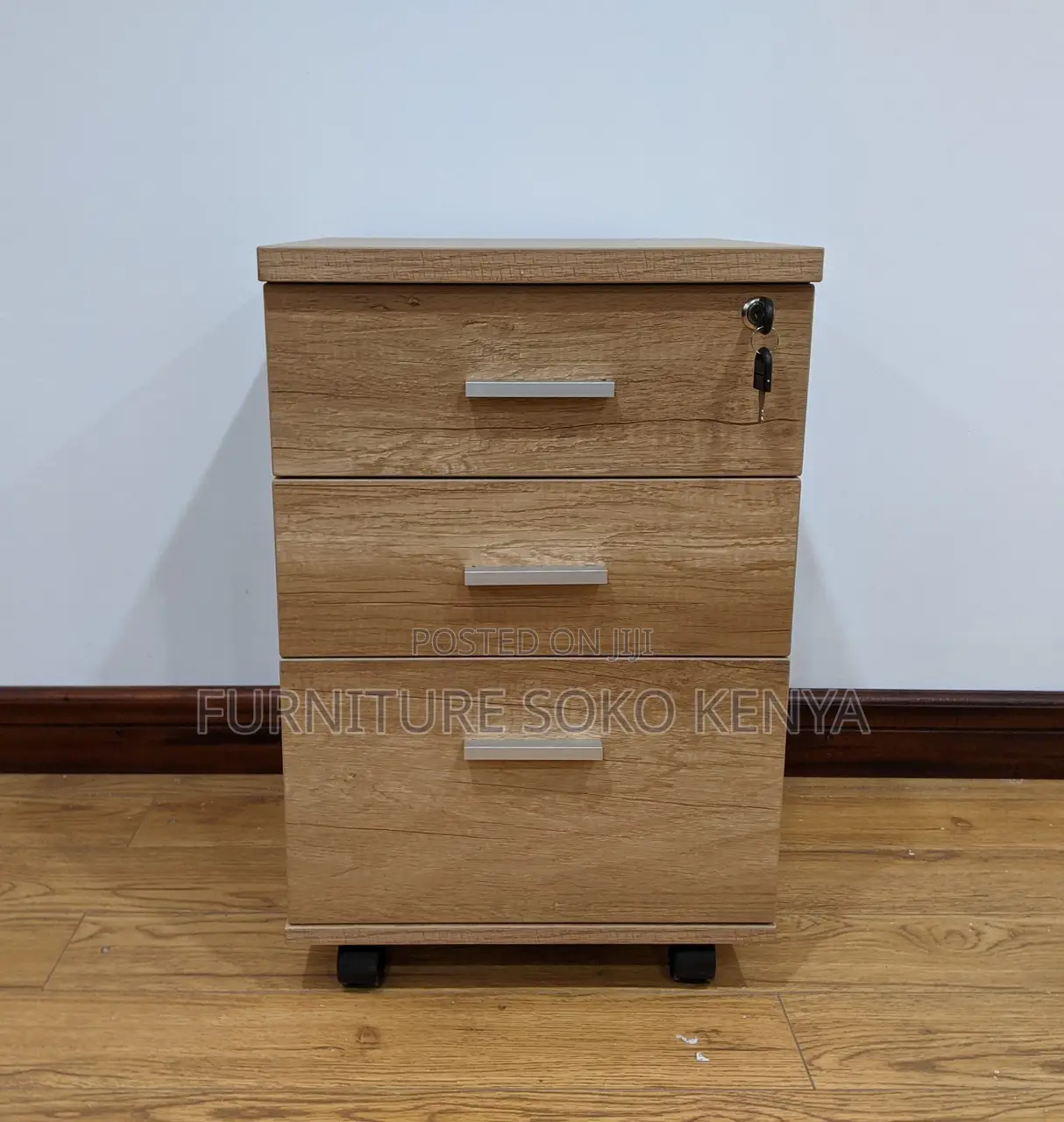 Office Cabinet : Compact 3-Drawer Rolling Storage Unit