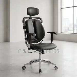 Dual Back Leather Adjustable Office Chair.