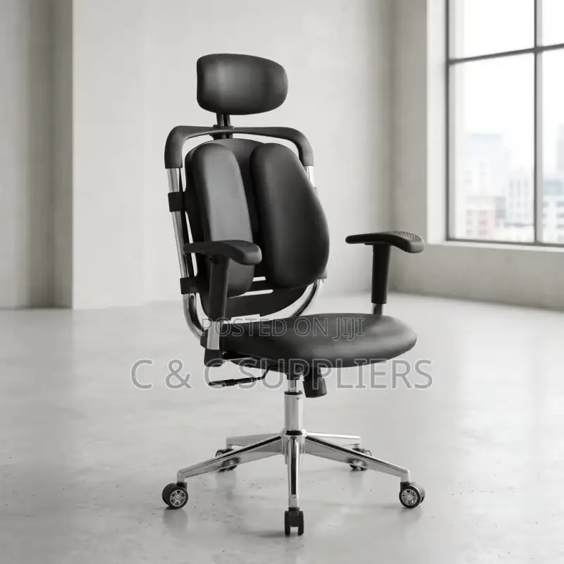 Dual Back Leather Adjustable Office Chair.
