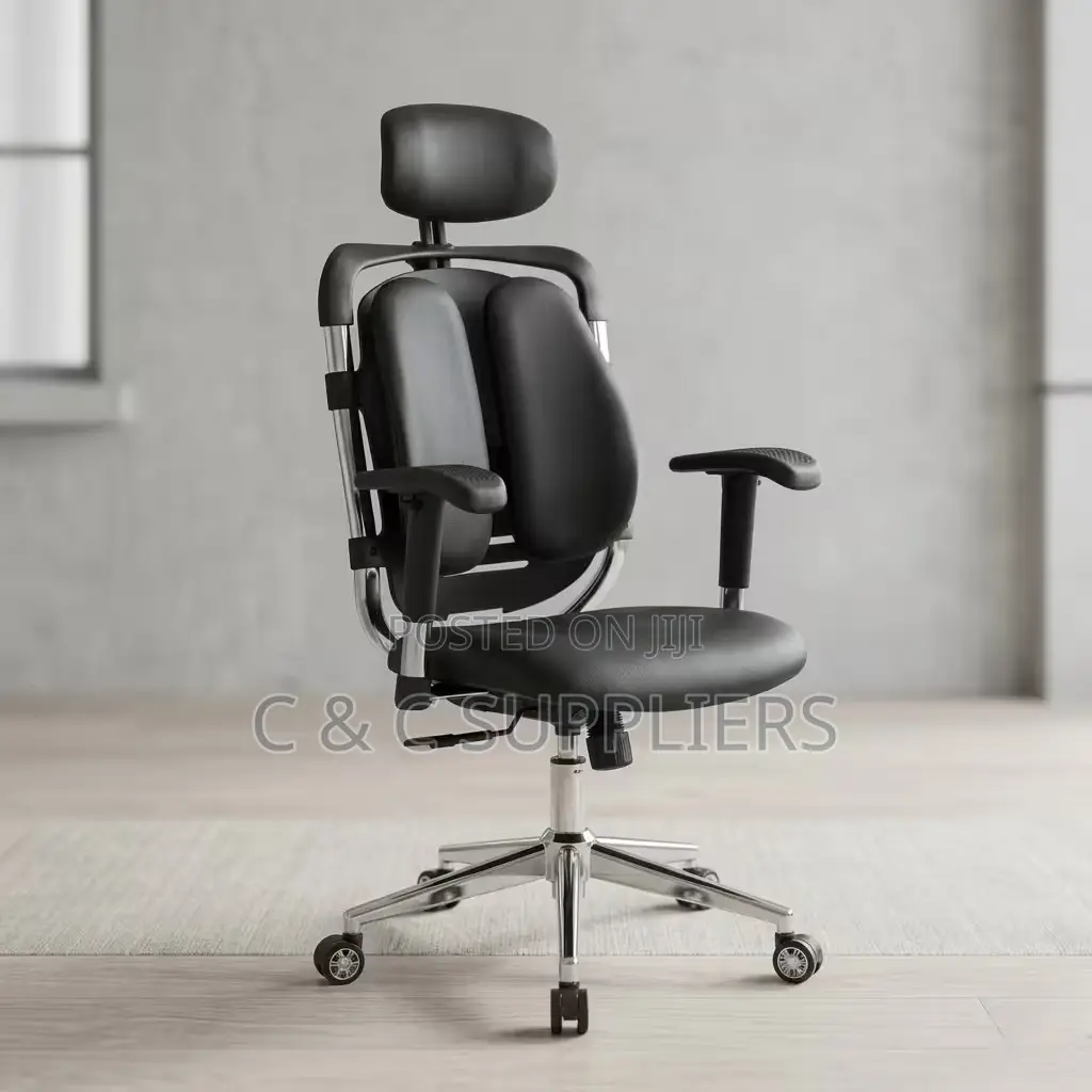 Dual Back Leather Adjustable Office Chair.