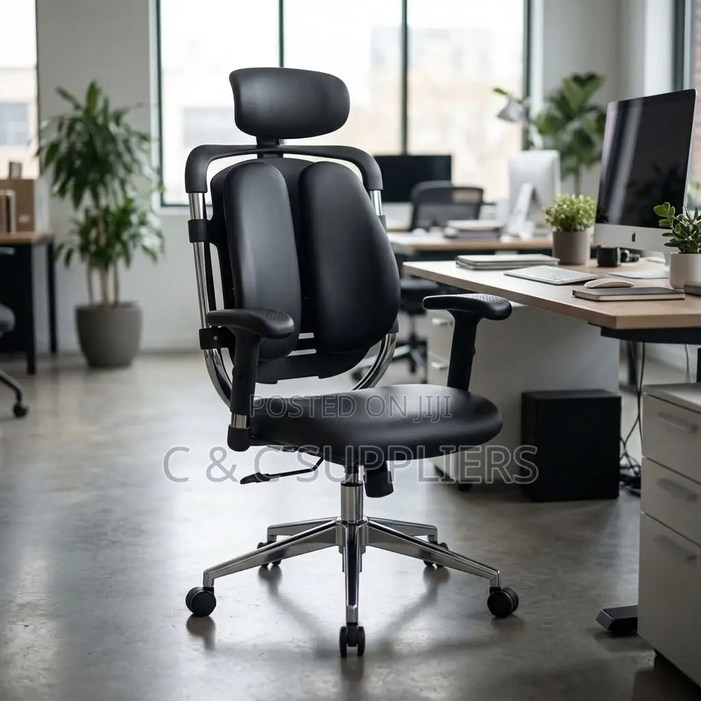 Dual Back Leather Adjustable Office Chair.