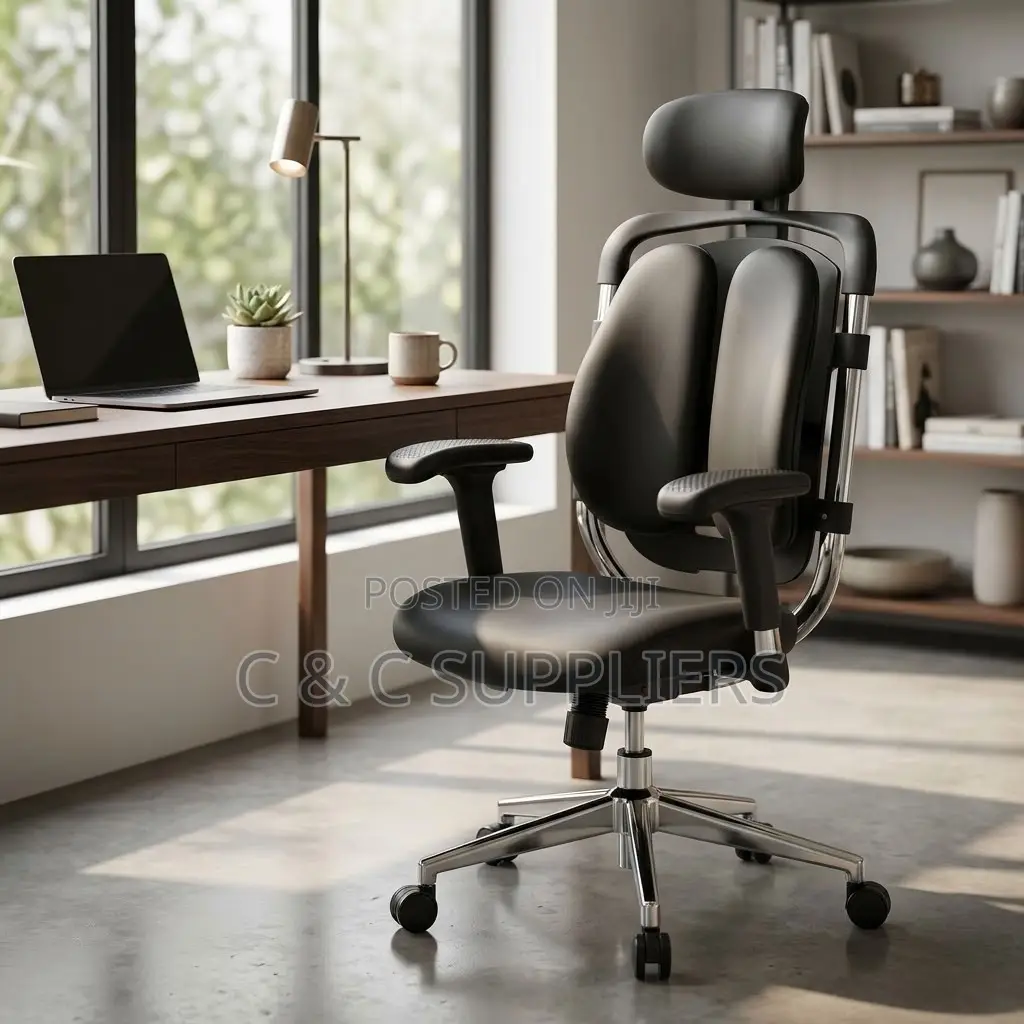 Dual Back Leather Adjustable Office Chair.