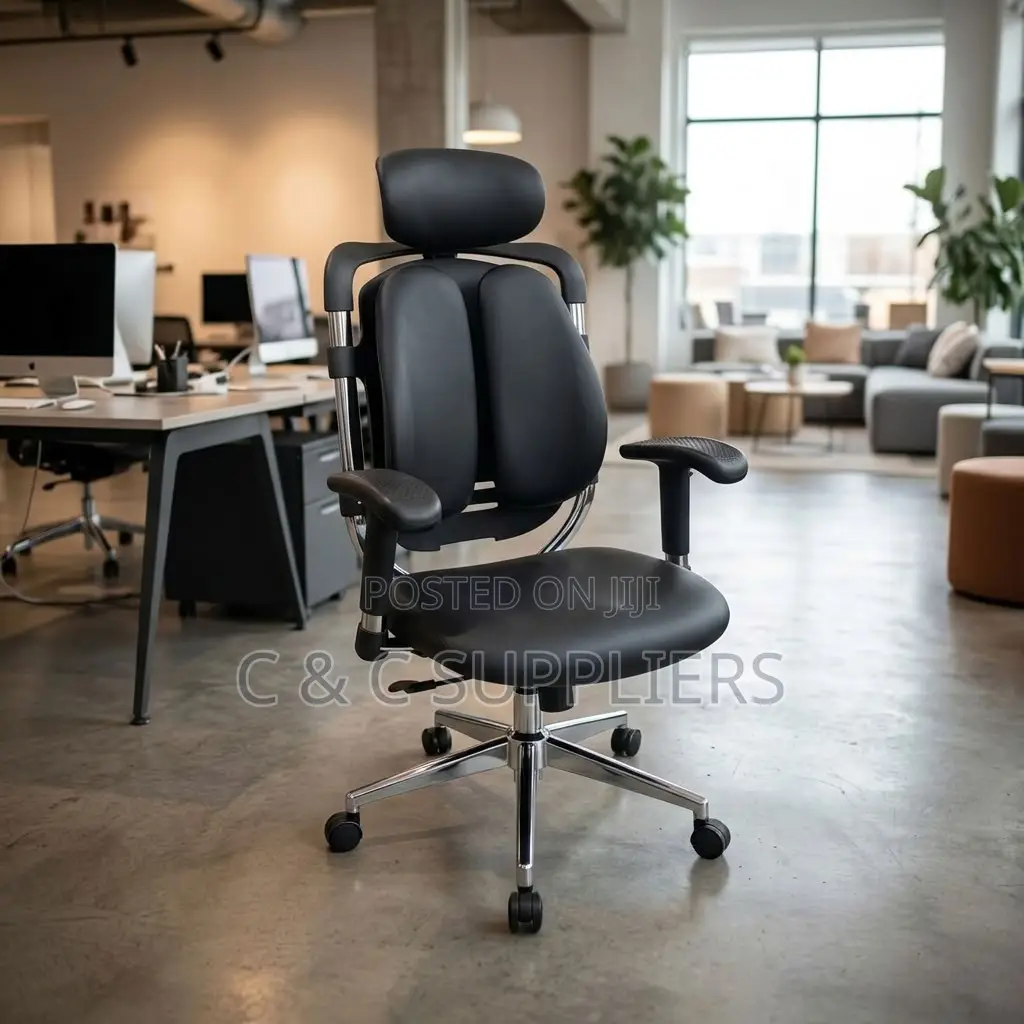 Dual Back Leather Adjustable Office Chair.