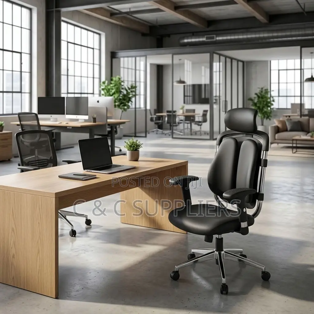 Dual Back Leather Adjustable Office Chair.