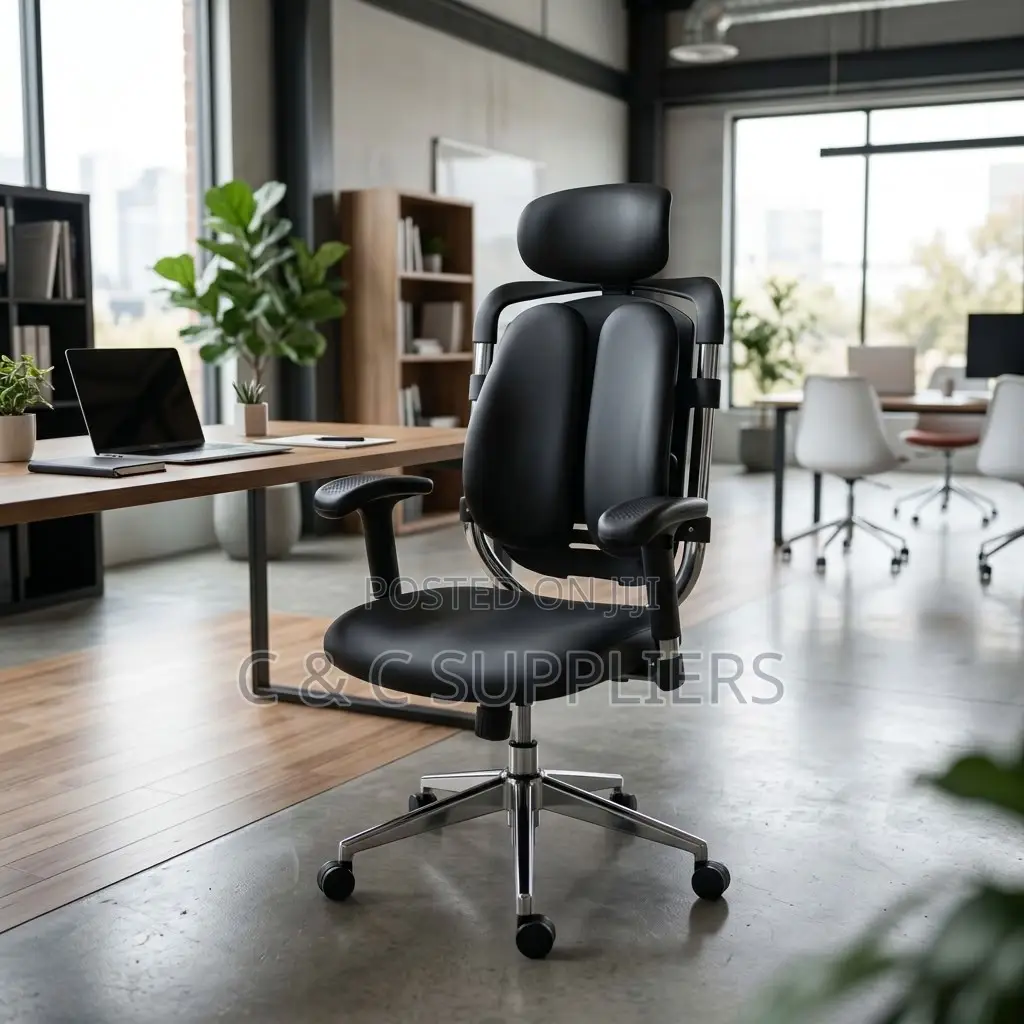 Dual Back Leather Adjustable Office Chair.