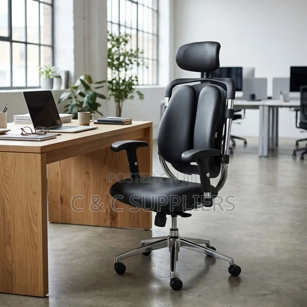 Dual Back Leather Adjustable Office Chair.