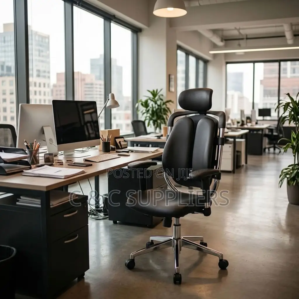 Dual Back Leather Adjustable Office Chair.