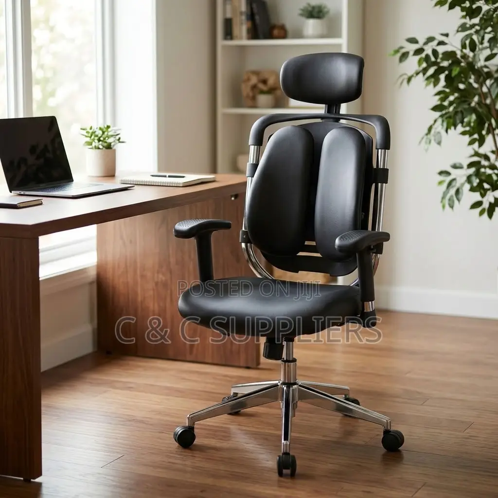 Dual Back Leather Adjustable Office Chair.
