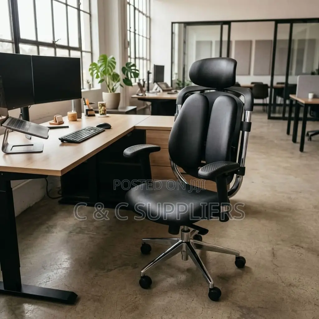 Dual Back Leather Adjustable Office Chair.