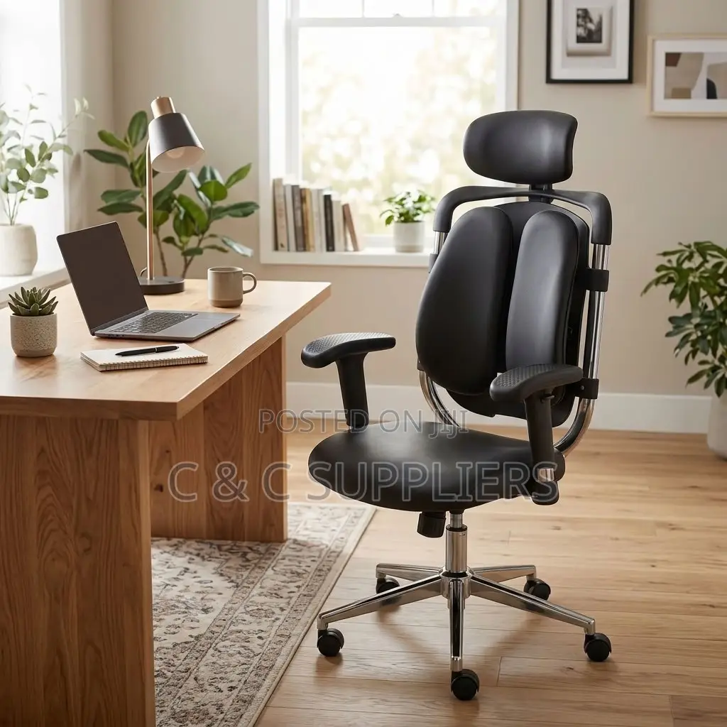 Dual Back Leather Adjustable Office Chair.